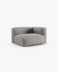 MODUL COLTAR/CANAPEA MARTINA, 120X120 CM, PE DREAPTA, ADANCIME SCAUN 90 CM, GRI DESCHIS, TAPITAT CU TAPITERIE DIN TEXTIL STRUCTURAT BOSTON, MICADONI - Img 2