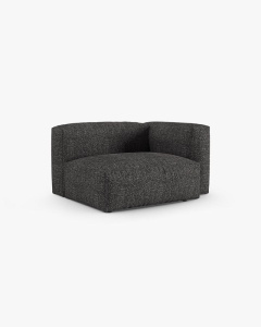 MODUL COLTAR/CANAPEA MARTINA, 120X120 CM, PE DREAPTA, ADANCIME SCAUN 90 CM, GRI ANTRACIT, TAPITAT CU TAPITERIE DIN TEXTIL CORDOI TILIA, MICADONI - Img 2