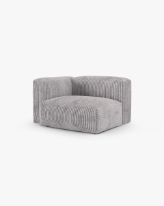 MODUL COLTAR/CANAPEA MARTINA, 120X120 CM, PE STANGA, ADANCIME SCAUN 90 CM, GRI DESCHIS,, TAPITAT CU TAPITERIE DIN TEXTIL CORDOI TILIA, MICADONI - Img 2
