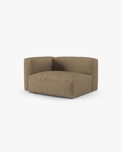 MODUL COLTAR/CANAPEA MARTINA, 120X120 CM, PE STANGA, ADANCIME SCAUN 90 CM, CAPPUCCINO, TAPITAT CU TAPITERIE DIN TEXTIL CORDOI TILIA, MICADONI - Img 2