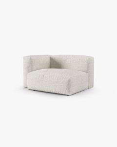 MODUL COLTAR/CANAPEA MARTINA, 120X120 CM, PE STANGA, ADANCIME SCAUN 90 CM, MELANJ GRI BEJ, TAPITAT CU TAPITERIE DIN TEXTIL CORDOI TILIA, MICADONI - Img 2