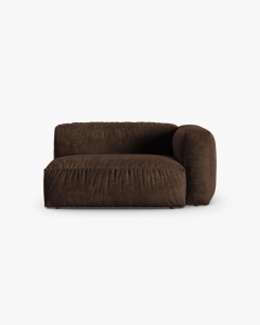 MODUL COLTAR/CANAPEA MARTINA, 120X160 CM, PE DREAPTA, ADANCIME SCAUN 90 CM, CIOCOLATIU, TAPITAT CU TAPITERIE DIN TEXTIL CATIFEA VOGUE, MICADONI