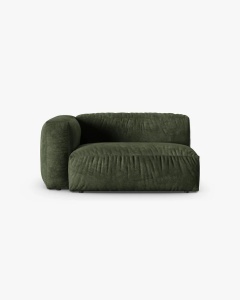 MODUL COLTAR/CANAPEA MARTINA, 120X160 CM, PE STANGA, ADANCIME SCAUN 90 CM, VERDE, TAPITAT CU TAPITERIE DIN TEXTIL CATIFEA VOGUE, MICADONI