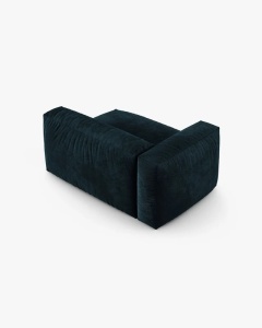 MODUL COLTAR/CANAPEA MARTINA, 120X160 CM, PE STANGA, ADANCIME SCAUN 90 CM, ALBASTRU INCHIS, TAPITAT CU TAPITERIE DIN TEXTIL CATIFEA VOGUE, MICADONI - Img 3