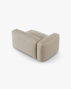 MODUL COLTAR/CANAPEA MARTINA, 120X160 CM, PE STANGA, ADANCIME SCAUN 90 CM, BEJ DESCHIS, TAPITAT CU TAPITERIE DIN TEXTIL STRUCTURAT BOSTON, MICADONI - Img 3