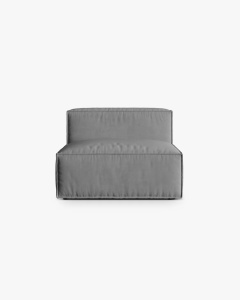 MODUL COLTAR/CANAPEA NURIA GRI, 100X110 CM, TAPITAT CU TAPITERIE DIN TEXTIL CATIFEA PARIS, MICADONI
