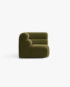 MODUL COLTAR NEO, VERDE MASLINIU INCHIS, 100X100 CM, TAPITAT CU TAPITERIE DIN TEXTIL BOUCLE BALOO, MICADONI - Img 2