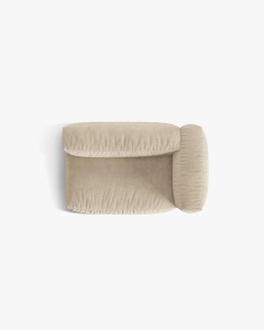 MODUL COTIERA CANAPEA/COLTAR MARTINA, 160X106 CM, PE DREAPTA, BEJ DESCHIS, TAPITAT CU TAPITERIE DIN TEXTIL CATIFEA VOGUE, MICADONI - Img 4