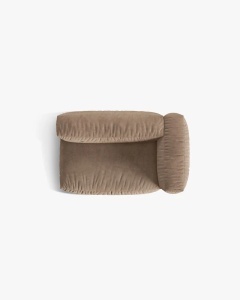 MODUL COTIERA CANAPEA/COLTAR MARTINA, 160X106 CM, PE DREAPTA, BEJ INCHIS, TAPITAT CU TAPITERIE DIN TEXTIL CATIFEA VOGUE, MICADONI - Img 4