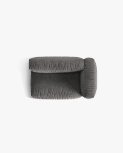 MODUL COTIERA CANAPEA/COLTAR MARTINA, 160X106 CM, PE DREAPTA, GRI, TAPITAT CU TAPITERIE DIN TEXTIL CATIFEA VOGUE, MICADONI - Img 4