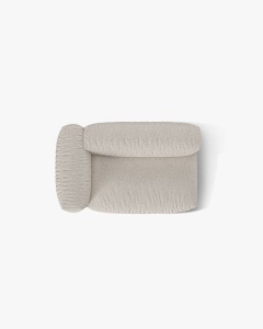 MODUL COTIERA CANAPEA/COLTAR MARTINA, 160X106 CM, PE STANGA, BEJ, TAPITAT CU TAPITERIE DIN TEXTIL CATIFEA VOGUE, MICADONI - Img 4