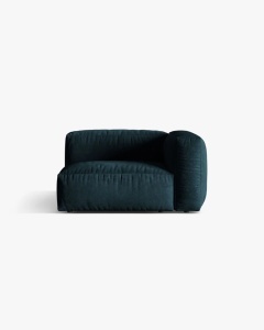 MODUL LATERAL PENTRU CANAPEA MARTINA, PE DREAPTA, ALBASTRU INCHIS, TAPITAT CU TAPITERIE DIN TEXTIL CATIFEA VOGUE, MICADONI