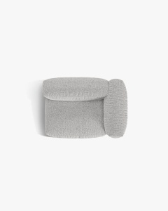 MODUL LATERAL PENTRU CANAPEA MARTINA, PE DREAPTA, ARGINTIU, TAPITAT CU TAPITERIE DIN TEXTIL BOUCLE MONET, MICADONI - Img 4
