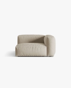 MODUL LATERAL PENTRU CANAPEA MARTINA, PE DREAPTA, BEJ DESCHIS, TAPITAT CU TAPITERIE DIN TEXTIL STRUCTURAT BOSTON, MICADONI - Img 1