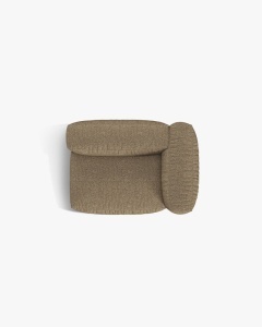 MODUL LATERAL PENTRU CANAPEA MARTINA, PE DREAPTA, CAPPUCCINO, TAPITAT CU TAPITERIE DIN TEXTIL BOUCLE MONET, MICADONI - Img 4