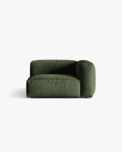MODUL LATERAL PENTRU CANAPEA MARTINA, PE DREAPTA, VERDE, TAPITAT CU TAPITERIE DIN TEXTIL CATIFEA VOGUE, MICADONI