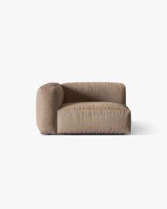 MODUL LATERAL PENTRU CANAPEA MARTINA, PE STANGA, BEJ INCHIS, TAPITAT CU TAPITERIE DIN TEXTIL CATIFEA VOGUE, MICADONI