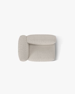 MODUL LATERAL PENTRU CANAPEA MARTINA, PE STANGA, BEJ, TAPITAT CU TAPITERIE DIN TEXTIL BOUCLE MONET, MICADONI - Img 4