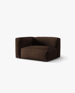 MODUL LATERAL PENTRU CANAPEA MARTINA, PE STANGA, CIOCOLATIU, TAPITAT CU TAPITERIE DIN TEXTIL CATIFEA VOGUE, MICADONI - Img 2