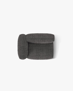 MODUL LATERAL PENTRU CANAPEA MARTINA, PE STANGA, GRI ANTRACIT, TAPITAT CU TAPITERIE DIN TEXTIL BOUCLE MONET, MICADONI - Img 4