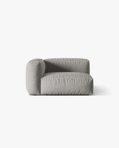 MODUL LATERAL PENTRU CANAPEA MARTINA, PE STANGA, GRI DESCHIS, TAPITAT CU TAPITERIE DIN TEXTIL STRUCTURAT BOSTON, MICADONI