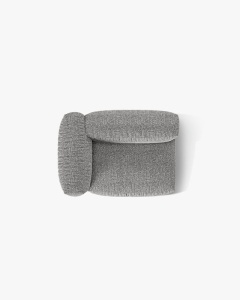 MODUL LATERAL PENTRU CANAPEA MARTINA, PE STANGA, GRI GRAFIT, TAPITAT CU TAPITERIE DIN TEXTIL BOUCLE MONET, MICADONI - Img 4