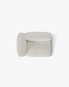 MODUL LATERAL PENTRU CANAPEA MARTINA, PE STANGA, MELANJ GRI BEJ, TAPITAT CU TAPITERIE DIN TEXTIL BOUCLE MONET, MICADONI - Img 4