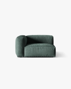 MODUL LATERAL PENTRU CANAPEA MARTINA, PE STANGA, VERDE MUSCHI, TAPITAT CU TAPITERIE DIN TEXTIL CATIFEA VOGUE, MICADONI