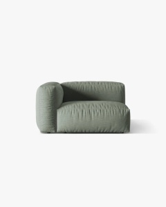 MODUL LATERAL PENTRU CANAPEA MARTINA, PE STANGA, VERDE MUSCHI, TAPITAT CU TAPITERIE DIN TEXTIL STRUCTURAT BOSTON, MICADONI