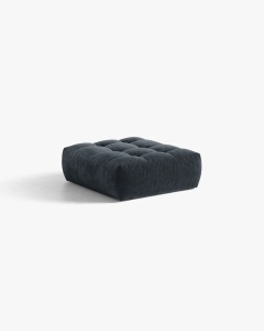MODUL POUF CANAPEA BLOOM, ALBASTRU MARIN, 107X99 CM, CU TAPITERIE DIN TEXTIL STRUCTURAT WIND, MICADONI - Img 2