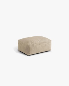 MODUL POUF CANAPEA/COLTAR MARTINA, 103X73 CM, BEJ DESCHIS, TAPITAT CU TAPITERIE DIN TEXTIL CATIFEA VOGUE, MICADONI - Img 2