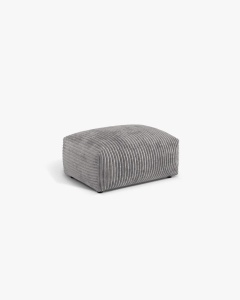 MODUL POUF CANAPEA/COLTAR MARTINA, 103X73 CM, GRI DESCHIS, TAPITAT CU TAPITERIE DIN TEXTIL CORDOI TILIA, MICADONI - Img 2
