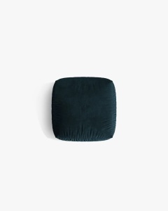 MODUL POUF CANAPEA/COLTAR MARTINA, 108X108 CM, ALBASTRU INCHIS, TAPITAT CU TAPITERIE DIN TEXTIL CATIFEA VOGUE, MICADONI - Img 3