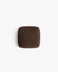 MODUL POUF CANAPEA/COLTAR MARTINA, 108X108 CM, CIOCOLATIU, TAPITAT CU TAPITERIE DIN TEXTIL CATIFEA VOGUE, MICADONI - Img 3
