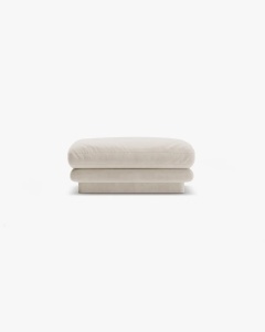 MODUL POUF CANAPEA/COLTAR TORINO, BEJ DESCHIS, CU TAPITERIE DIN TEXTIL CATIFEA CASINO, MICADONI