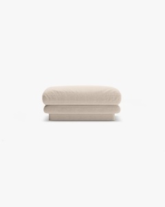 MODUL POUF CANAPEA/COLTAR TORINO, BEJ DESCHIS, CU TAPITERIE DIN TEXTIL STRUCTURAT WIND, MICADONI