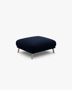 MODUL POUF COLTAR NAOMI, ALBASTRU ROYAL, 85X85 CM, TAPITAT CU TAPITERIE DIN TEXTIL CATIFEA SALVADOR, MICADONI - Img 2