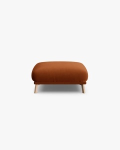 MODUL POUF COLTAR NAOMI, CARAMIZIU, 85X85 CM, TAPITAT CU TAPITERIE DIN TEXTIL CATIFEA SALVADOR, MICADONI