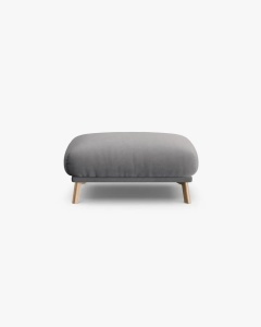 MODUL POUF NAOMI, GRI, 100X70 CM, TAPITAT CU TAPITERIE DIN TEXTIL CATIFEA SALVADOR, MICADONI