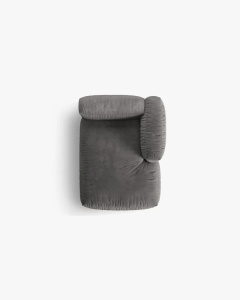 MODUL SEZLONG CANAPEA/COLTAR MARTINA, 130X176 CM, PE STANGA, GRI, TAPITAT CU TAPITERIE DIN TEXTIL CATIFEA VOGUE, MICADONI - Img 4