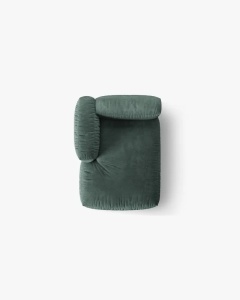MODUL SEZLONG CANAPEA/COLTAR MARTINA, 130X176 CM, PE STANGA, VERDE MUSCHI, TAPITAT CU TAPITERIE DIN TEXTIL CATIFEA VOGUE, MICADONI - Img 4