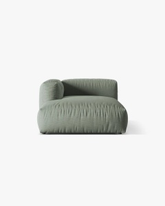 MODUL SEZLONG CANAPEA/COLTAR MARTINA, 130X176 CM, PE STANGA, VERDE MUSCHI, TAPITAT CU TAPITERIE DIN TEXTIL STRUCTURAT BOSTON, MICADONI
