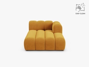 MODUL SEZLONG CANAPEA LUPIN, PE DREAPTA, GALBEN, CU TAPITERIE DIN TEXTIL CATIFEA VENUS, MICADONI