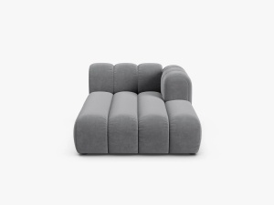 MODUL SEZLONG CANAPEA LUPIN, PE DREAPTA, GRI, CU TAPITERIE DIN TEXTIL CATIFEA SALVADOR, MICADONI