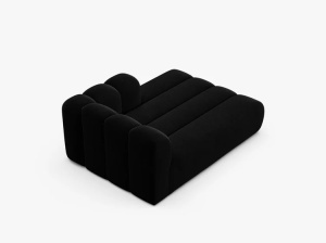 MODUL SEZLONG CANAPEA LUPIN, PE DREAPTA, NEGRU, CU TAPITERIE DIN TEXTIL CATIFEA VENUS, MICADONI - Img 3