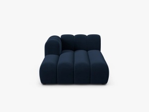 MODUL SEZLONG CANAPEA LUPIN, PE STANGA, ALBASTRU ROYAL, CU TAPITERIE DIN TEXTIL CATIFEA SALVADOR, MICADONI
