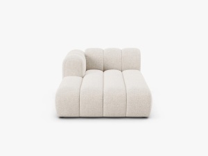 MODUL SEZLONG CANAPEA LUPIN, PE STANGA, BEJ DESCHIS, CU TAPITERIE DIN TEXTIL CHENILLE EDEN, MICADONI