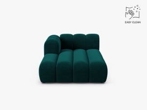 MODUL SEZLONG CANAPEA LUPIN, PE STANGA, PETROL INTENS, CU TAPITERIE DIN TEXTIL CATIFEA VENUS, MICADONI