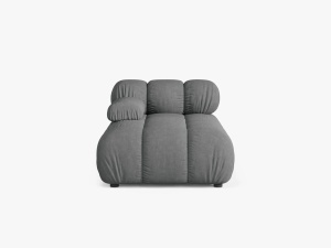 MODUL SEZLONG COLTAR BELLIS, GRI, PE STANGA, CU TAPITERIE DIN TEXTIL STRUCTURAT LIBBERTY, MICADONI