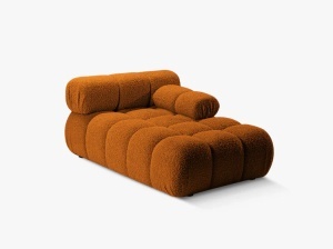 MODUL SEZLONG COLTAR BELLIS, PE DREAPTA, CARAMIZIU, CU TAPITERIE DIN TEXTIL BOUCLE ROLF, MICADONI - Img 2